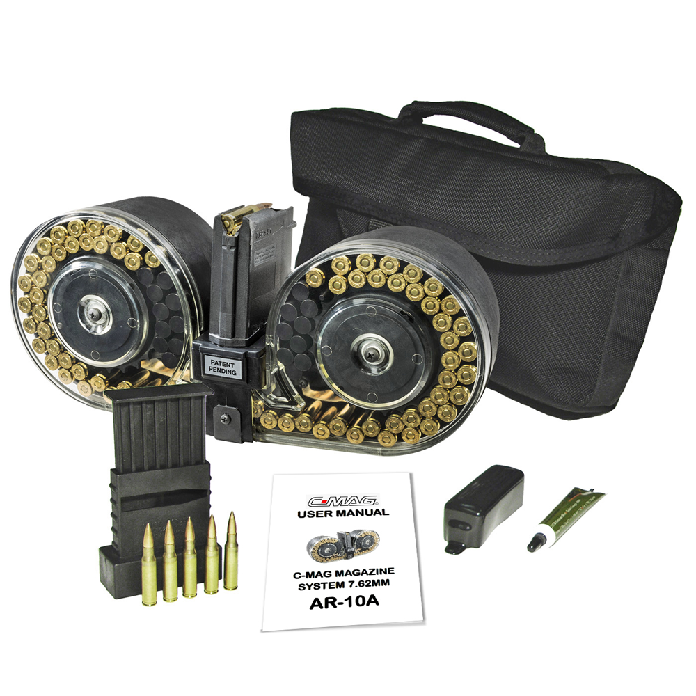 Beta 100 Round CMAG System AR10A Clear with Black Pouch available at